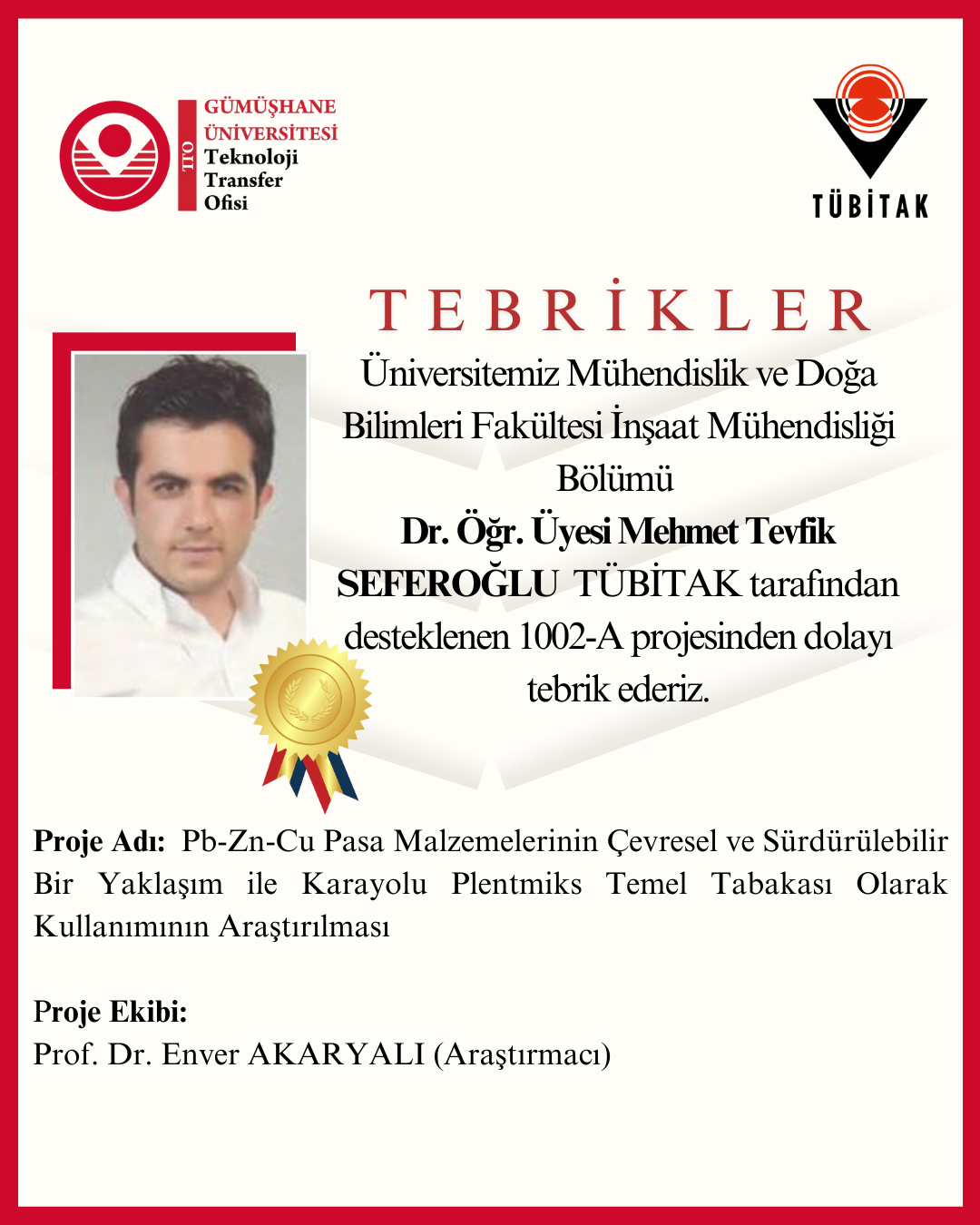 Dr. Öğr. Üyesi Mehmet Tevfik SEFEROĞLU