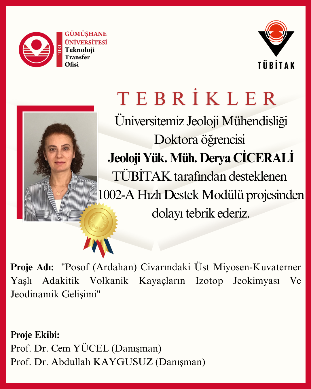 Jeoloji Yük. Müh. Derya CİCERALİ