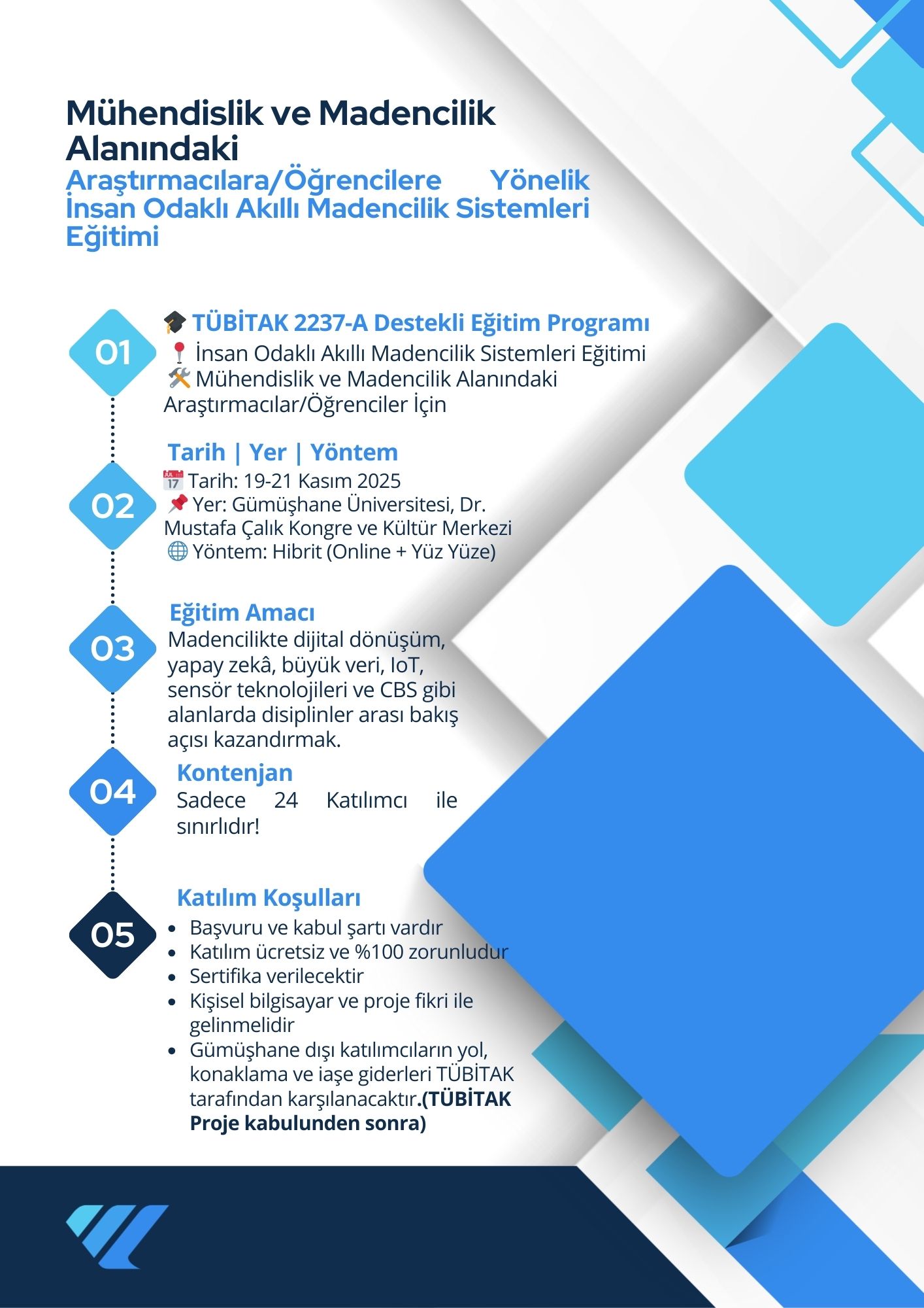 İnsan Odaklı Akıllı Madencilik Sistemleri Eğitimi Afişi