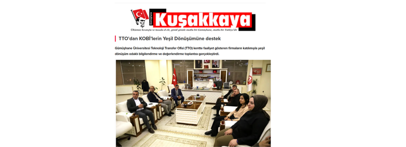 “Gümüşhane-TTO'dan KOBİ'lerin Yeşil Dönüşüme destek toplantısı basında”